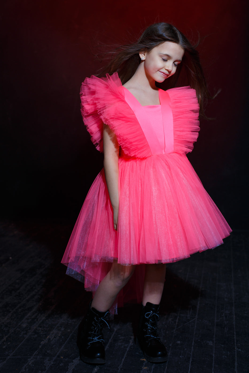 Estelle dress in neon pink