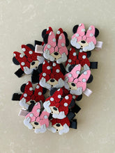 Load image into Gallery viewer, Pair of Minnie Mouse Oops hair clips
