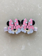 Load image into Gallery viewer, Pair of Minnie Mouse Oops hair clips

